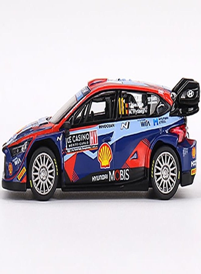 Mini GT Models i20 N Rally1 Hybrid #11 Thierry Neuville - Martijn Wydaeghe Mobis WRT 3rd Place Monte Carlo Rally (2023) Limited Edition to 3960 Pieces Worldwide 1/64 Diecast Model Car by Mini GT MGT00710 - Image 2